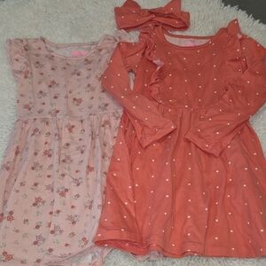 Freestyle Peachy and Pink Ruffled Sundress with Flutter Sleeves